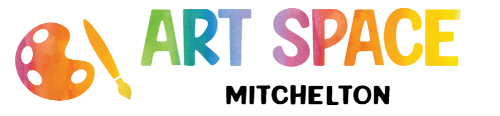 Art Space Mitchelton logo with pallet and brush logo mark